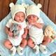 Reborn Baby Dolls Twins Silicone Full Body-18 in 18 inches, White