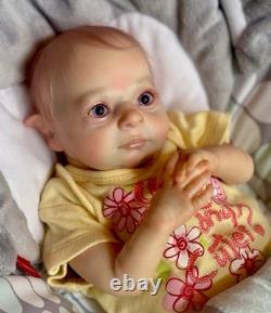 Reborn Baby Elf Jasper Doll 3.5 lbs Full Lmbs 15in Micro-Rooted Hair OOAK Cute Reborn Baby Elf Jasper Doll 3.5 lbs Full Lmbs 15in Micro-Rooted Hair OOAK Cute