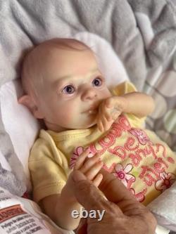Reborn Baby Elf Jasper Doll 3.5 lbs Full Lmbs 15in Micro-Rooted Hair OOAK Cute