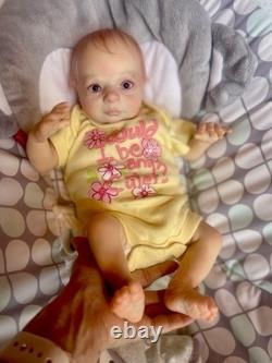 Reborn Baby Elf Jasper Doll 3.5 lbs Full Lmbs 15in Micro-Rooted Hair OOAK Cute