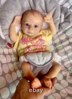 Reborn Baby Elf Jasper Doll 3.5 lbs Full Lmbs 15in Micro-Rooted Hair OOAK Cute