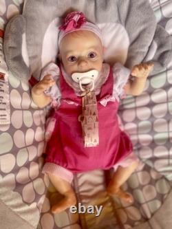 Reborn Baby Elf Jasper Doll 3.5 lbs Full Lmbs 15in Micro-Rooted Hair OOAK Cute