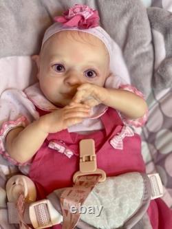 Reborn Baby Elf Jasper Doll 3.5 lbs Full Lmbs 15in Micro-Rooted Hair OOAK Cute
