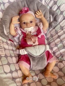 Reborn Baby Elf Jasper Doll 3.5 lbs Full Lmbs 15in Micro-Rooted Hair OOAK Cute