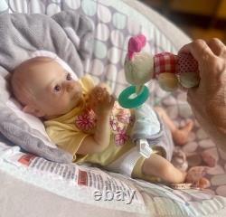 Reborn Baby Elf Jasper Doll 3.5 lbs Full Lmbs 15in Micro-Rooted Hair OOAK Cute