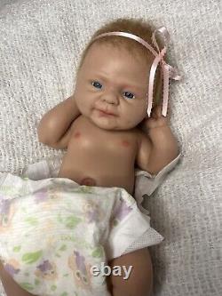 Reborn Baby Full Body Silicone Girl Doll Lifelike Preemie Blue Eyes