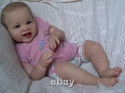 Reborn Baby Girl Doll Painted Hair 28 in Length Toddler Kit