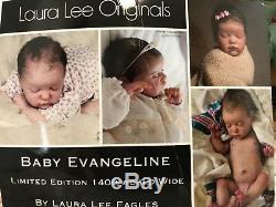 Reborn Baby Girl Evangeline LE & COA 18 & 5 lbs Full limbs, Rooted hair, extras