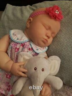 Reborn Baby Girl Realborn 7 month old June Asleep by Bountiful Baby