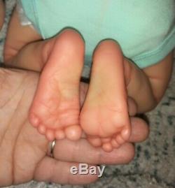 Reborn Baby Girl Twin A 17 Preemie/ Newborn, Open Mouth Custom Order