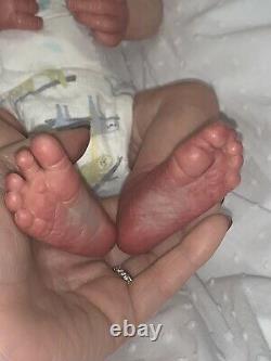 Reborn Baby Pearl 18.5 4.5lbs Rooted Hair And Eyebrows So Sweet And Lifelike