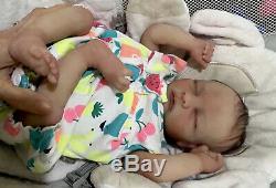 Reborn Baby Silicone Evanlee 4lbs 17in Full Limbs Painted/Rooted Hair