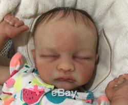 Reborn Baby Silicone Evanlee 4lbs 17in Full Limbs Painted/Rooted Hair