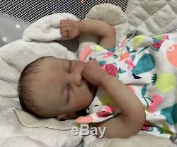 Reborn Baby Silicone Evanlee 4lbs 17in Full Limbs Painted/Rooted Hair