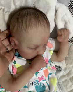 Reborn Baby Silicone Evanlee 4lbs 17in Full Limbs Painted/Rooted Hair