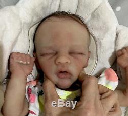 Reborn Baby Silicone Evanlee 4lbs 17in Full Limbs Painted/Rooted Hair