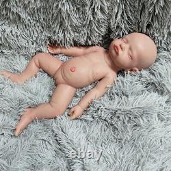 Reborn Baby Sleeping Preemie Doll 17Handmade Girl Doll Floppy Full Silicone