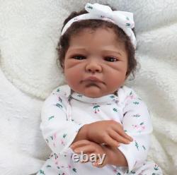 Reborn Black Baby Doll Newborn Full Body Washable 20 Inch Soft African America