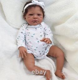 Reborn Black Baby Doll Newborn Full Body Washable 20 Inch Soft African America