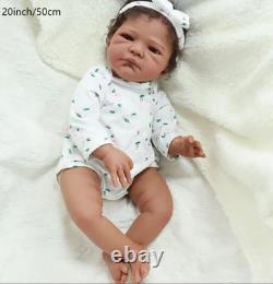 Reborn Black Baby Doll Newborn Full Body Washable 20 Inch Soft African America