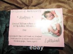 Reborn Doll Avalynn by Sabine Altenkirch, 19 4 Lbs. 13 Oz. COA