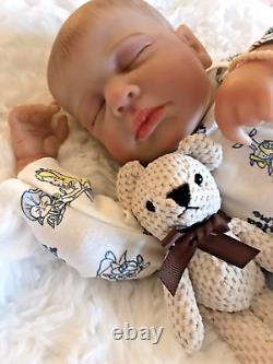 Reborn Dolls Cloth Body Vinyl Limbs Heavy Realistic 19 Inch Baby Boy Lifelike