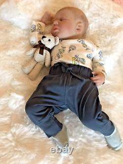 Reborn Dolls Cloth Body Vinyl Limbs Heavy Realistic 19 Inch Baby Boy Lifelike