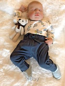 Reborn Dolls Cloth Body Vinyl Limbs Heavy Realistic 19 Inch Baby Boy Lifelike