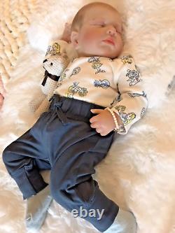 Reborn Dolls Cloth Body Vinyl Limbs Heavy Realistic 19 Inch Baby Boy Lifelike