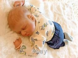 Reborn Dolls Cloth Body Vinyl Limbs Heavy Realistic 19 Inch Baby Boy Lifelike