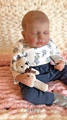 Reborn Dolls Cloth Body Vinyl Limbs Heavy Realistic 19 Inch Baby Boy Lifelike