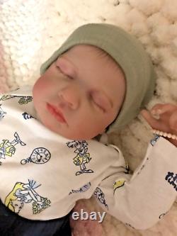 Reborn Dolls Cloth Body Vinyl Limbs Heavy Realistic 19 Inch Baby Boy Lifelike