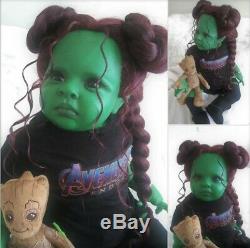 Reborn Fantasy Art Doll Baby Gamora 24'' OOAK, Ready to go Home