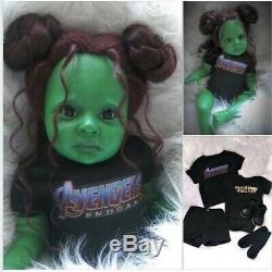 Reborn Fantasy Art Doll Baby Gamora 24'' OOAK, Ready to go Home