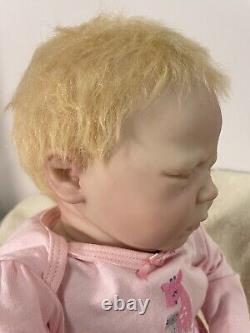 Reborn Hand Painted Vinyl Soft Bodied Infant Baby Girl Doll 5lb 12 oz blond hair