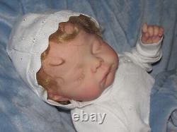 Reborn Martha Grace in a Victorian Infant Gown, by Adrie Stoete, COA