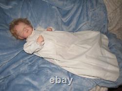 Reborn Martha Grace in a Victorian Infant Gown, by Adrie Stoete, COA