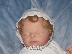 Reborn Martha Grace in a Victorian Infant Gown, by Adrie Stoete, COA