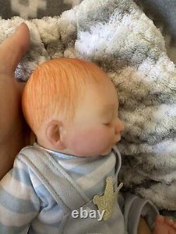 Reborn Micro Preemie Baby Boy Byron Bountiful Baby. Red Painted Hair