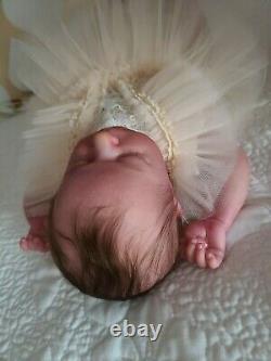 Reborn Preemie baby doll Aria asleep by Bountiful Baby