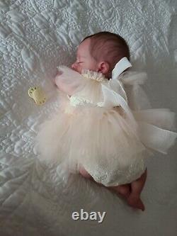 Reborn Preemie baby doll Aria asleep by Bountiful Baby