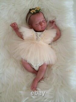 Reborn Preemie baby doll Aria asleep by Bountiful Baby