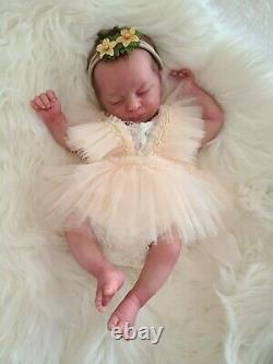 Reborn Preemie baby doll Aria asleep by Bountiful Baby