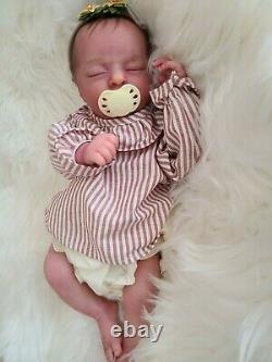 Reborn Preemie baby doll Aria asleep by Bountiful Baby