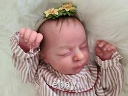 Reborn Preemie baby doll Aria asleep by Bountiful Baby