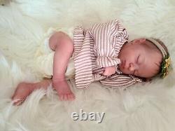 Reborn Preemie baby doll Aria asleep by Bountiful Baby