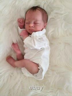 Reborn Preemie baby doll Aria asleep by Bountiful Baby