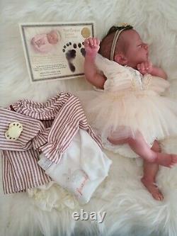 Reborn Preemie baby doll Aria asleep by Bountiful Baby