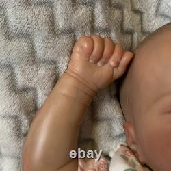 Reborn-Style Sleeping Baby Doll Eyes Closed Brown painted by me with GHP