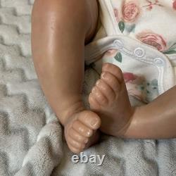 Reborn-Style Sleeping Baby Doll Eyes Closed Brown painted by me with GHP